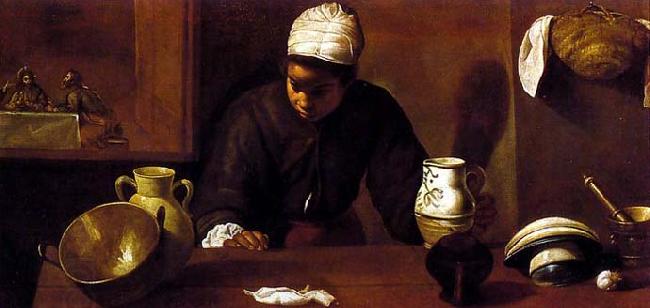 VELAZQUEZ, Diego Rodriguez de Silva y Kitchen Scene with the Supper in Emmaus China oil painting art